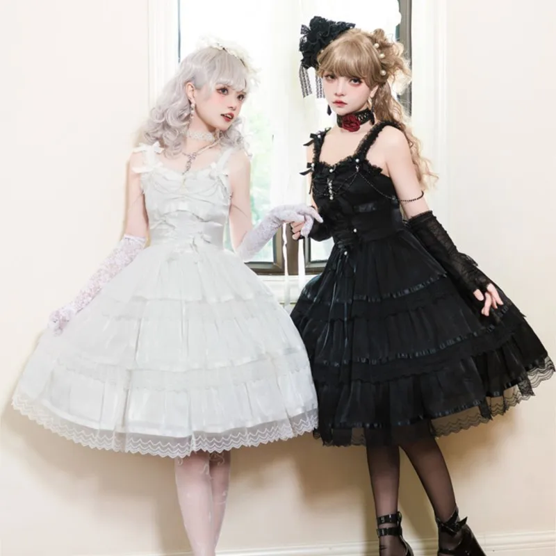 

Daily Gothic Style Dark Dress Black White Twin