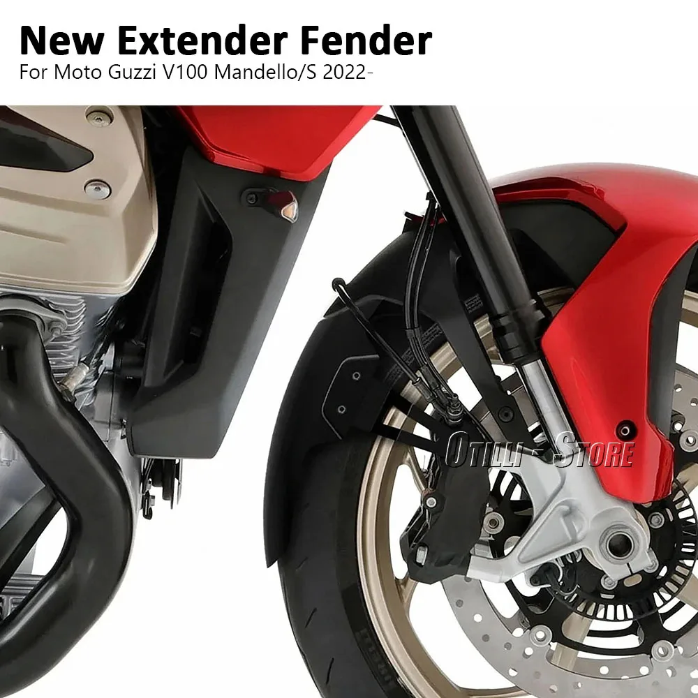 

New Motorcycle Accessories Fits For Moto Guzzi V 100 V100 Mandello S 2022 2023 2024 Front Mudguard Fender Extender Extension Kit