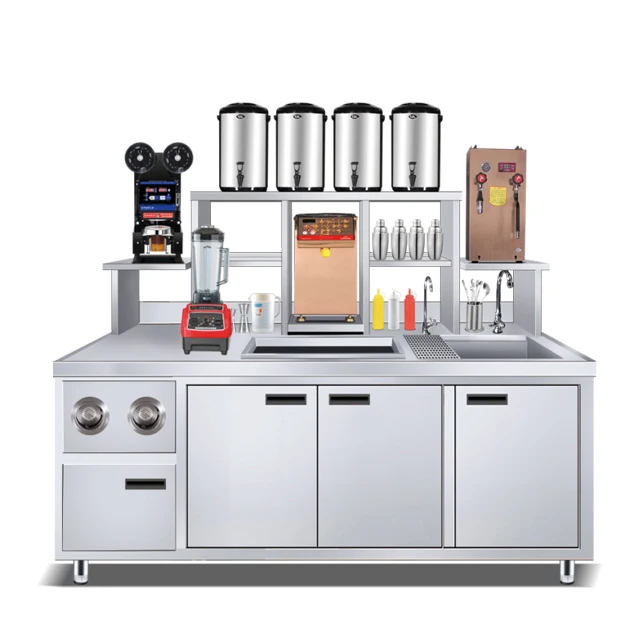 

Hotel Restaurant Equipments Milk Tea Shop Counter Design Commercial Bubble Tea Counter