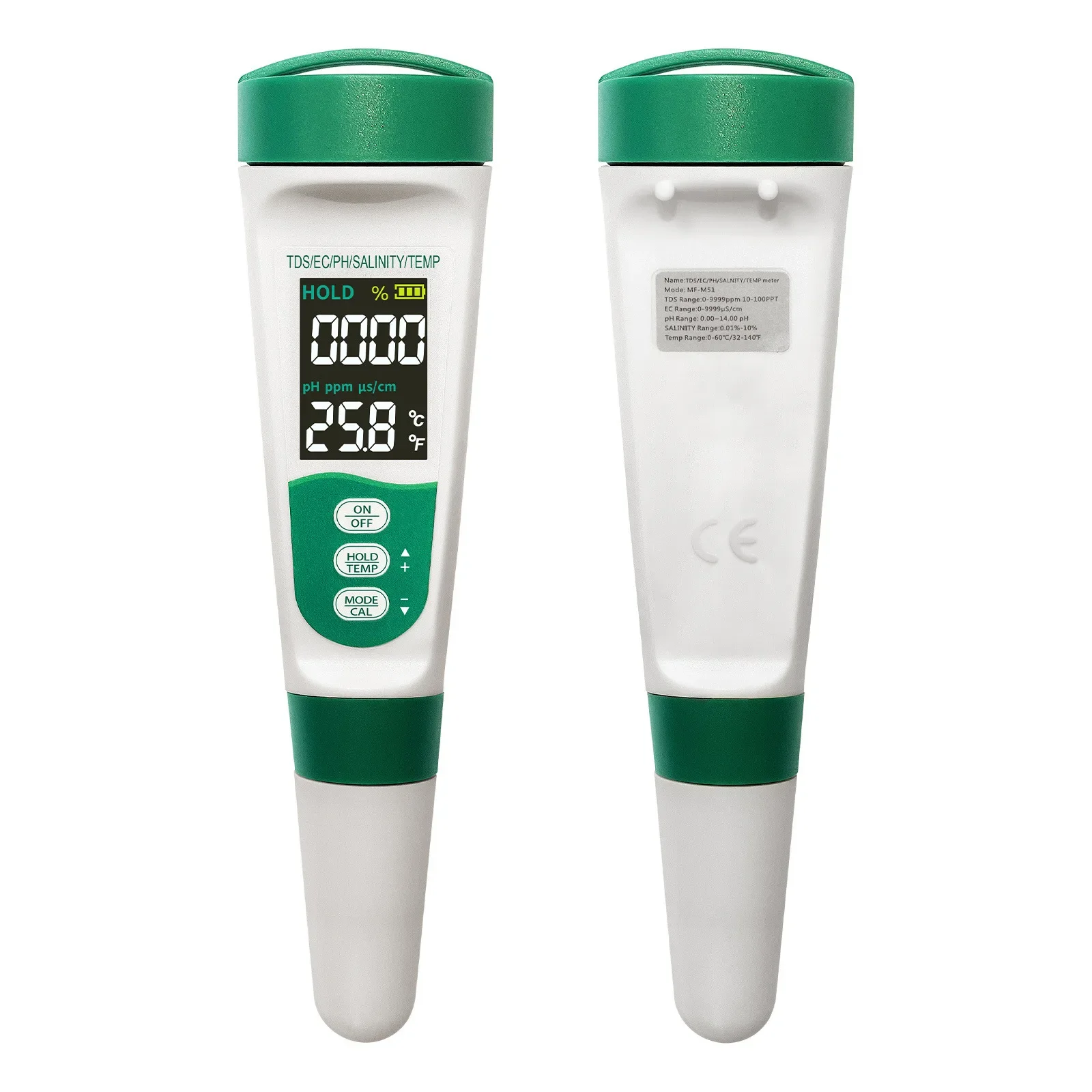 DurableWater Quality Testing Pen Portable Ph Meter Ec PH Tds Salinity Meter Multifunctional Water Quality Detector