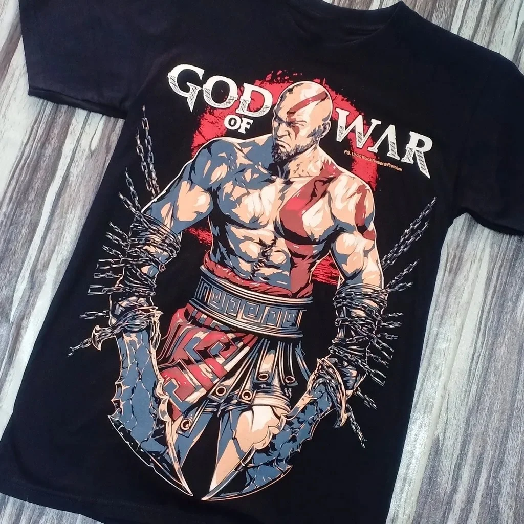 God of War Kratos Blades of Chaos Graphic T-Shirt Cotton Men Women Streetwear Tee