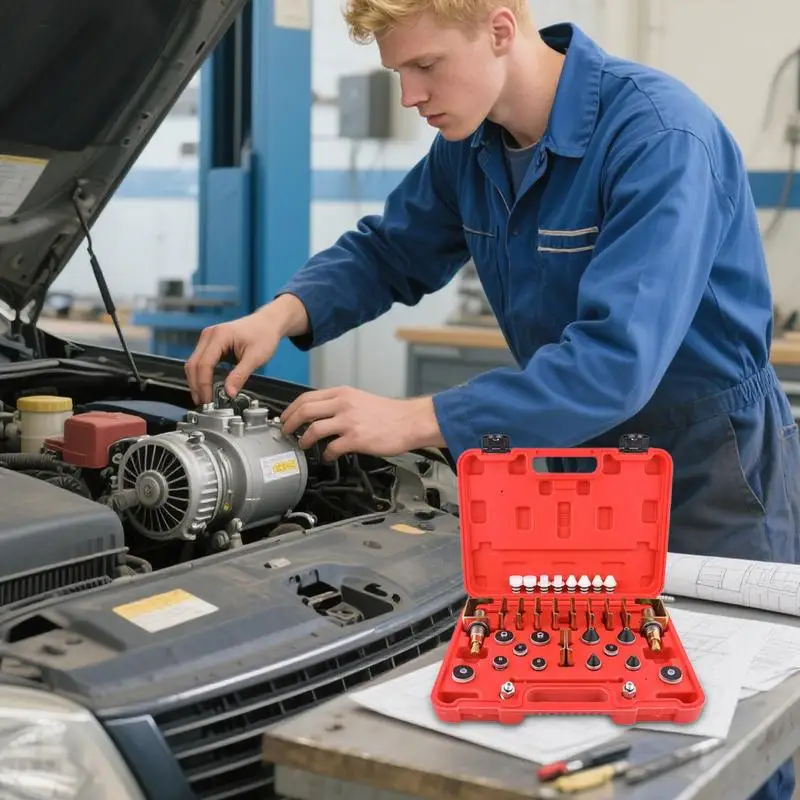 

AC Leak Detector Kit Car AC Tester Portable Auto Refrigerant Tester For Radiator Pressure Testing Plumbing System Inspection