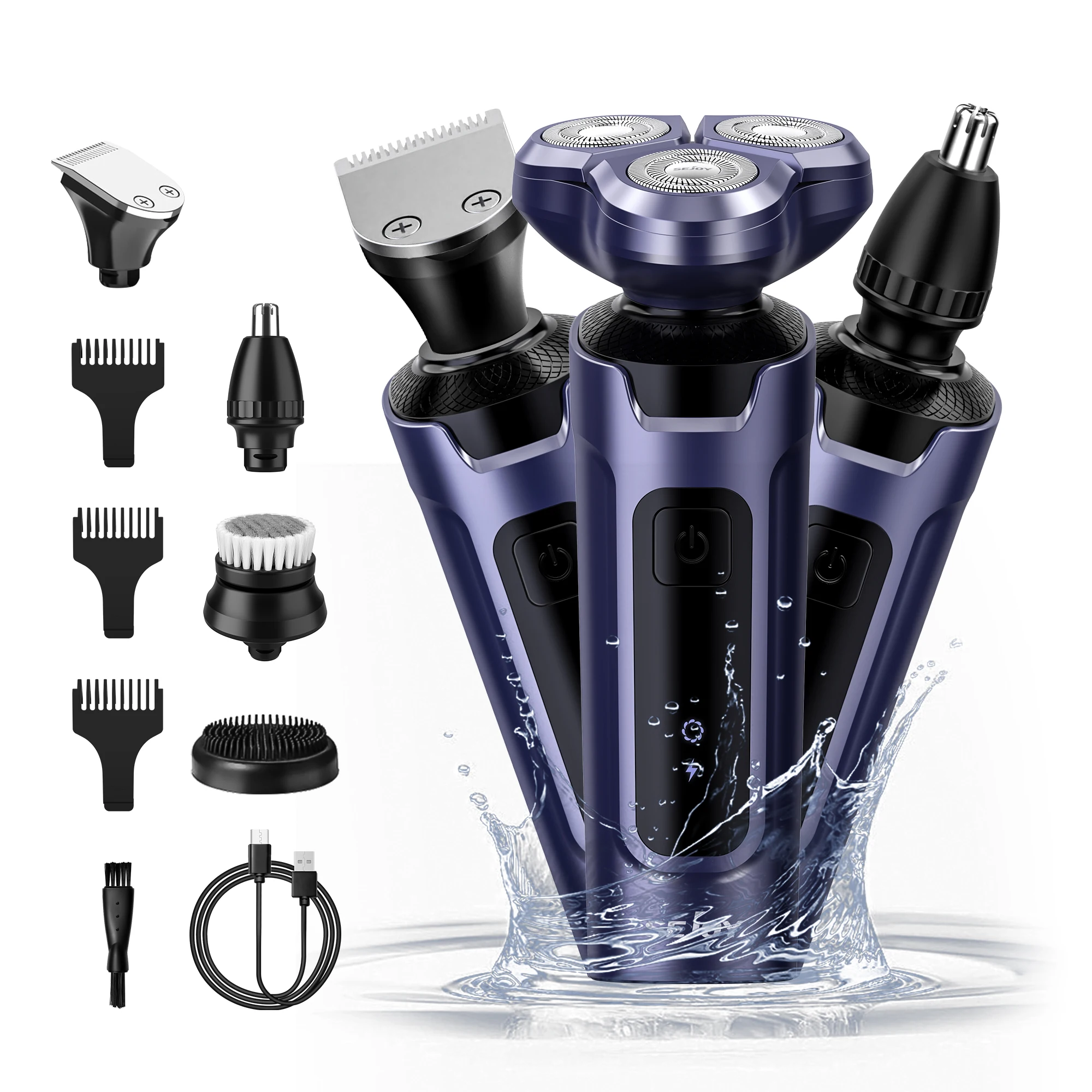 SEJOY Kit de recortador de pelo eléctrico para hombres, maquinilla de afeitar inalámbrica recargable, cortapelos 5 en 1, máquina de corte profesional