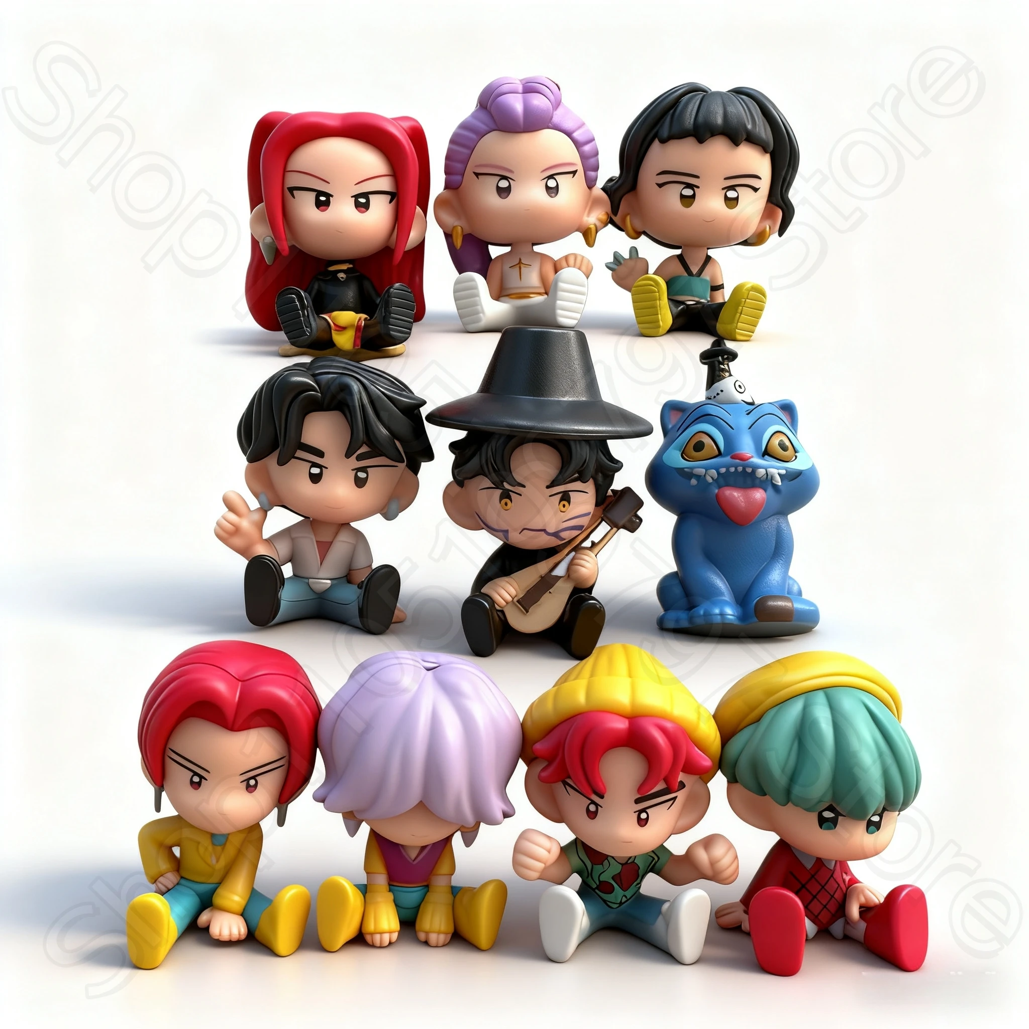 Novo 10 pçs/set Kpop Demon Hunters Figura Brinquedo Dos Desenhos Animados Rumi/Mira/Zoey Figura de Ação PVC Decoração de Mesa Modelo Boneca Brinquedo Fãs Presente