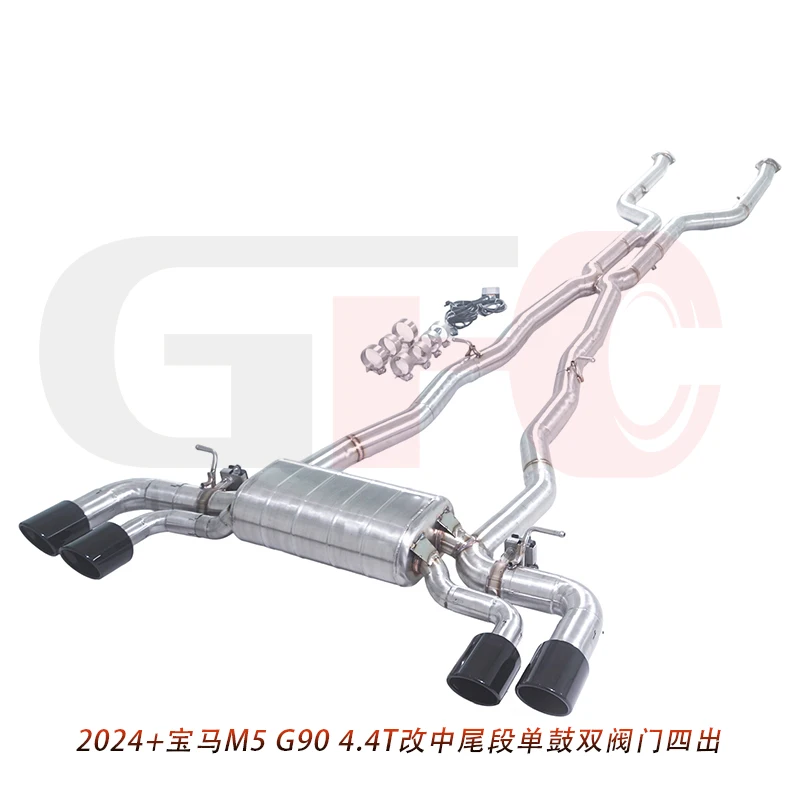 For the 2024-2025 BMW M5 G90 4.4T high-performance catback exhaust system, with valve muffler, compatible with OEM diffuser