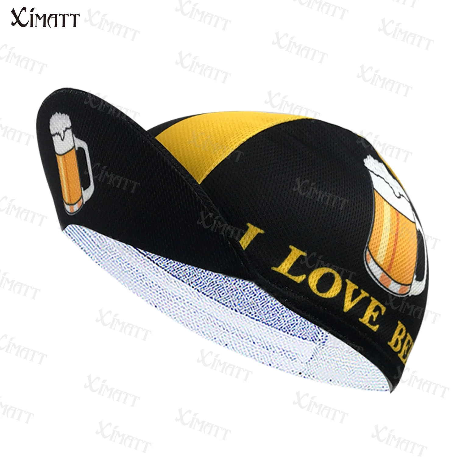 2022 New Classic Funny Beer Series Riding Cap Summer Breathable  Bouncy Retro Black Yellow Creative Balaclava Unisex Cycling Hat