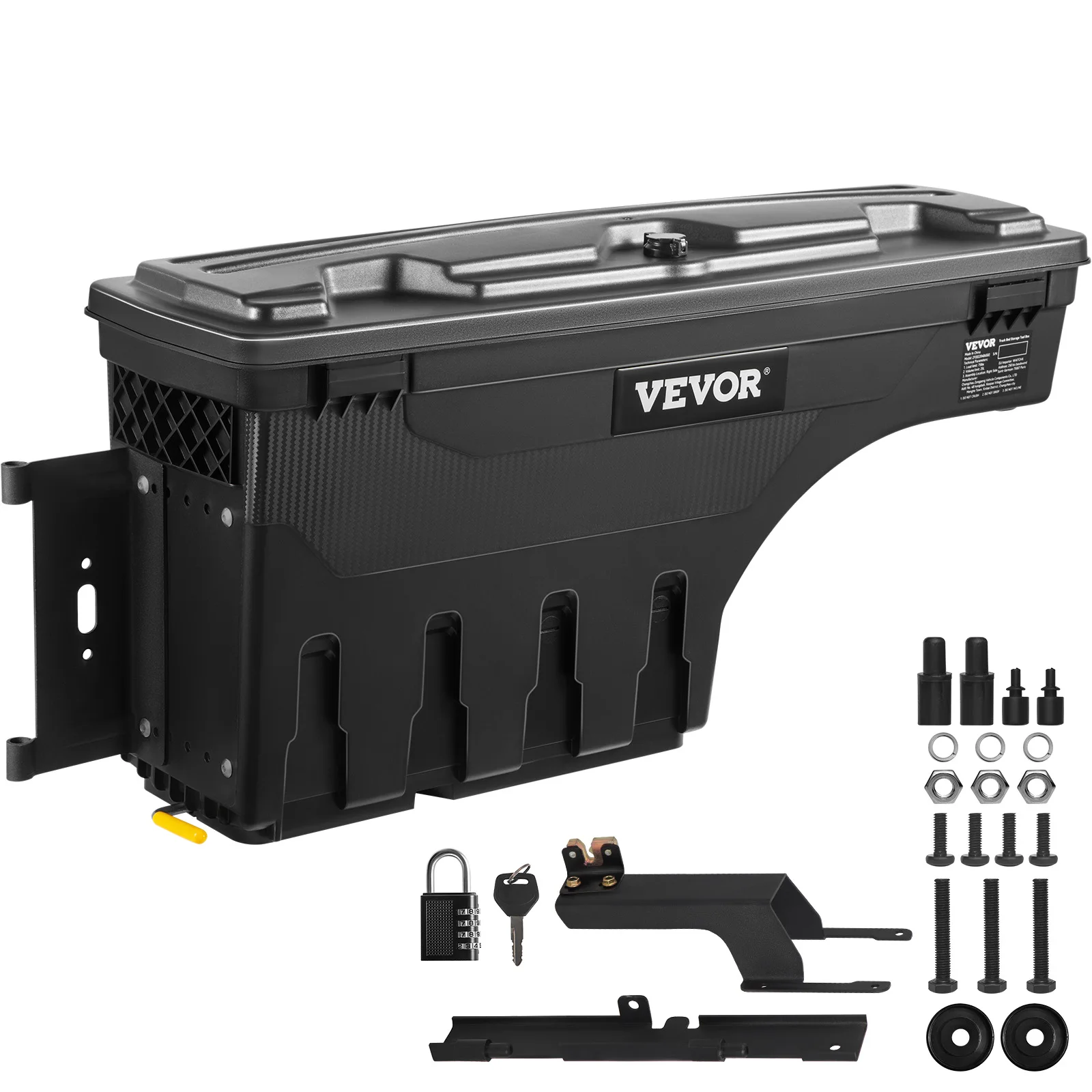 VEVOR Truck Bed Storage Box, 6.6 Gal/25 L ABS Wheel Well Tool Box, Waterproof and Durable, Compatible with Ford F-150 2015-2021