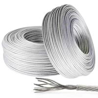 100m Stainless Steel Cable Rope Kits Heavy Duty Garden Wire Cable Balcony Railing Farm Fence Tent Roll PVC Coated