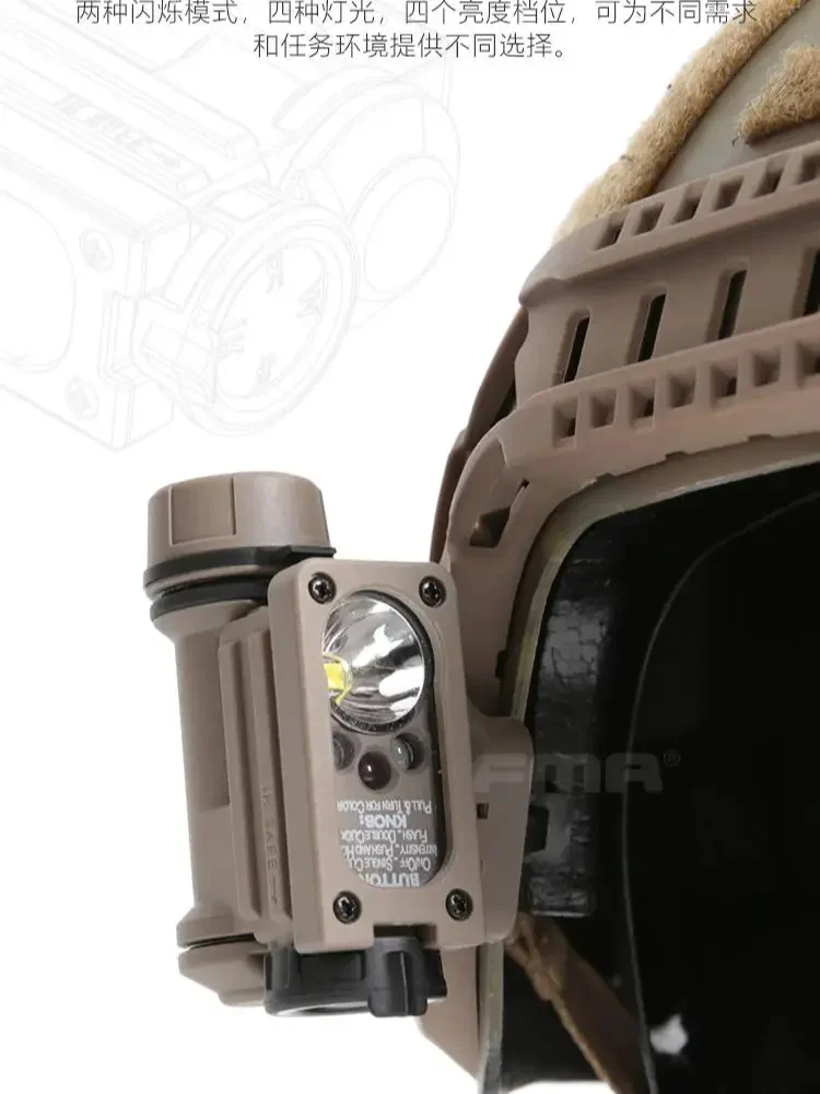 FMA Tactical Compact II IR LED Headlamp Portable Outdoor Signal Light / Helmet Rail Shroud Mount