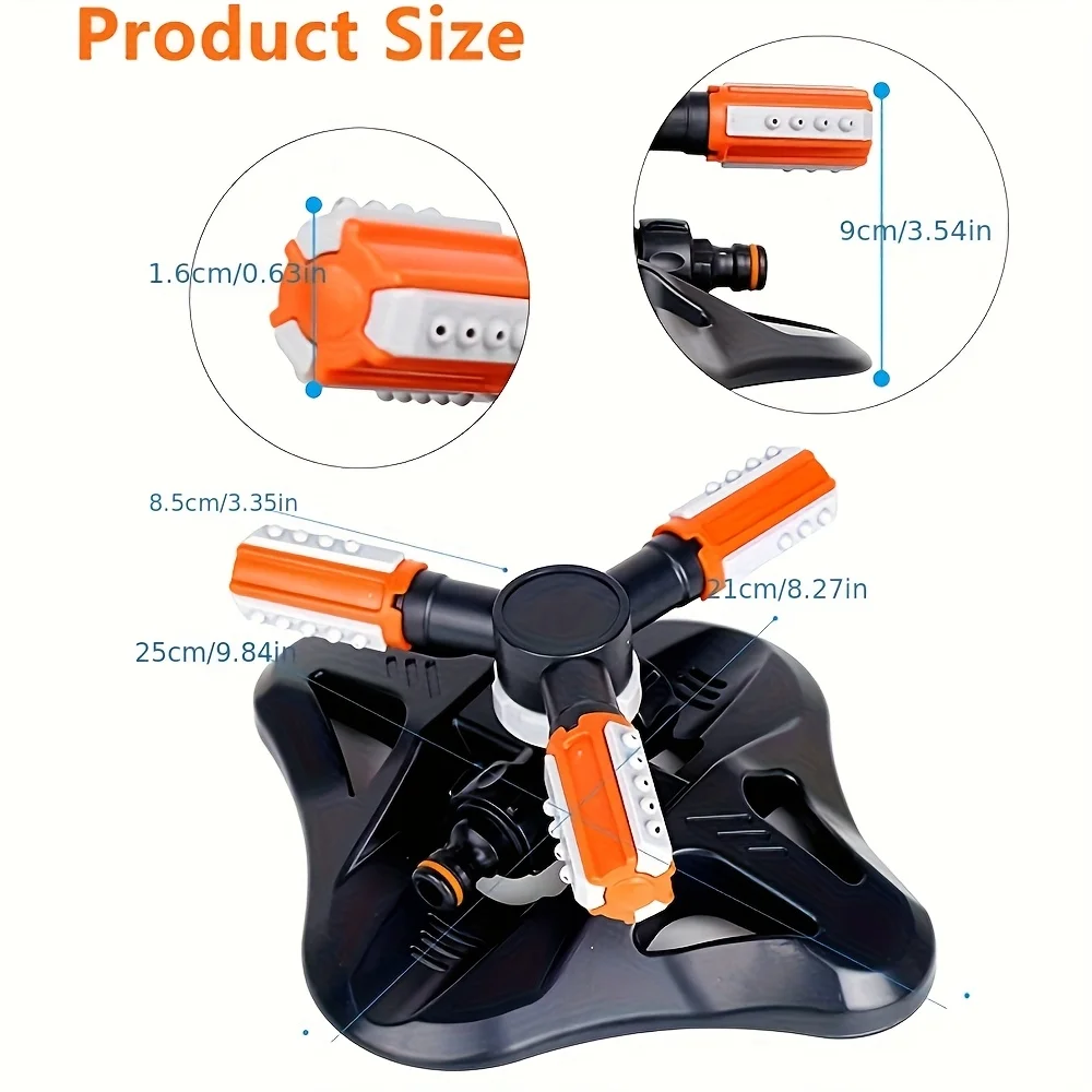 نظام الرشات من السلسلة، الرش ثلاثي الاتجاهات، مجموعة الرشات الدوارة الأوتوماتيكية 360 درجة لري الشتلات #3