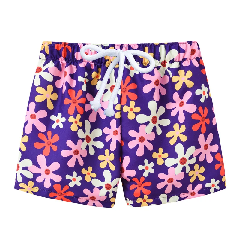 Summer Children Fashion Printed Beach Pants Boys Girls Lace-up Adjustment Boxer Shorts Kids Middle Waist Hot Spring board Shorts