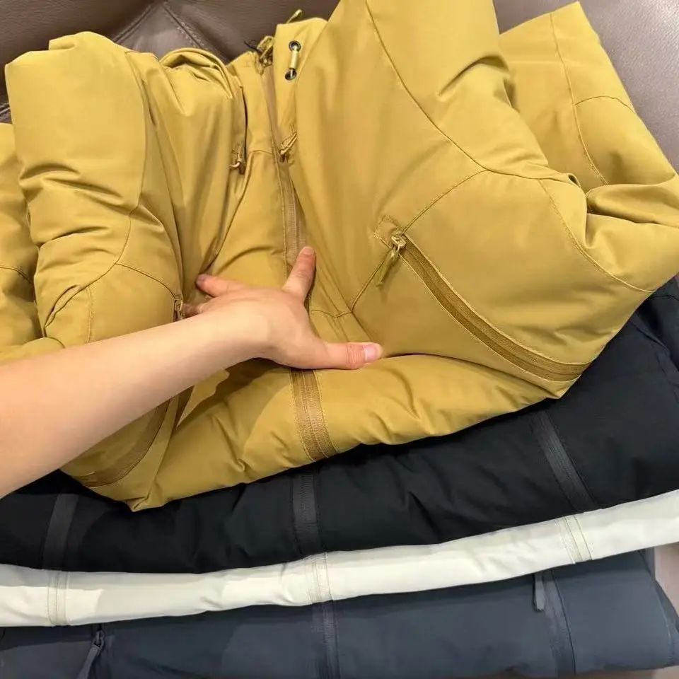 

Outdoor Men's Cotton Jaet Windproof Waterproof Warmth Hooded Polyester Fiber Filled Long Sve Zipper Closure Casual Coat