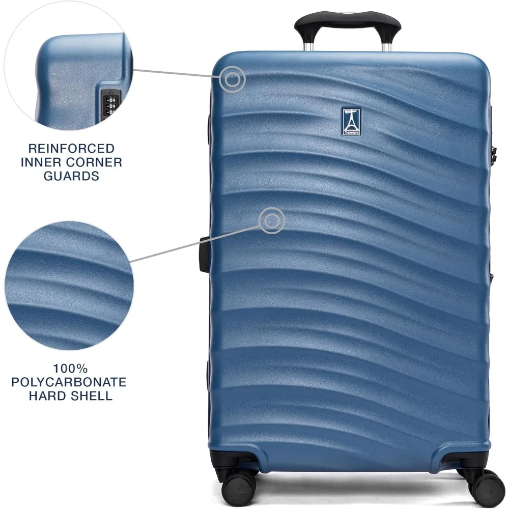 Equipaje expandible ligero de carcasa dura con 8 ruedas giratorias, cerradura TSA y garantía para viajes aéreos