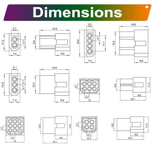 Molex MX 3.7mm męskie złącze żeńskie 1 x1pin 1 x2pin 1 x3pin 1 x4pin 2 x3pin 3 x3pin 5500 5600 obudowa (YO-MX3.7-5500)