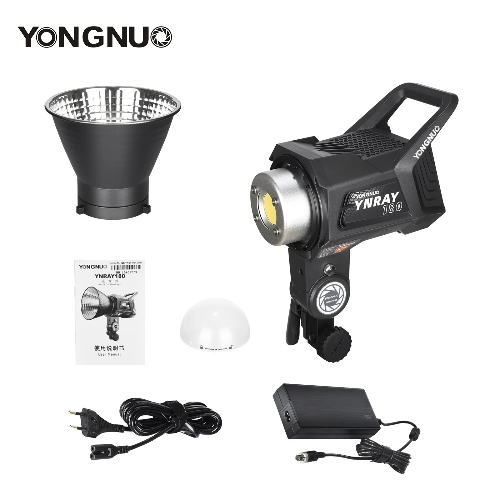 YONGNUO YNRAY180 180W COB Outdoor LED Video Light Bowens Mount Studio Lamp with 12 Special Lighting Effect for Vlog Interview