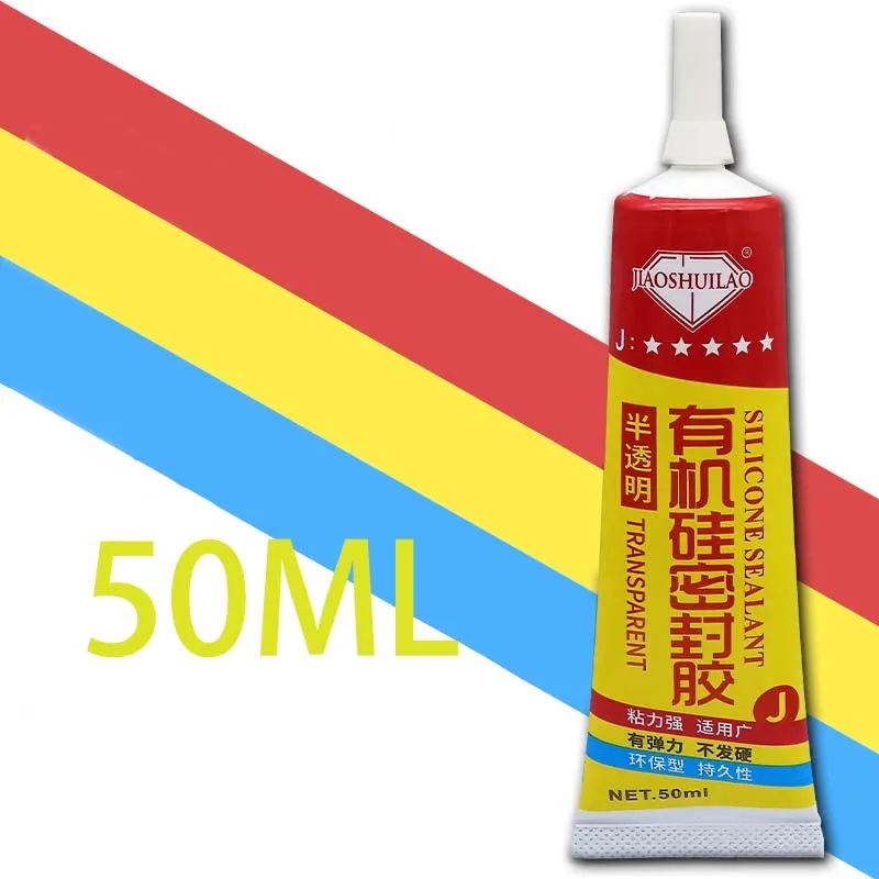 New 50ML Silicone Sealant Glue Semi-transparent Soft Waterproof Adhesive Bonding Rubber Sealing Strip Plastic Multipurpose