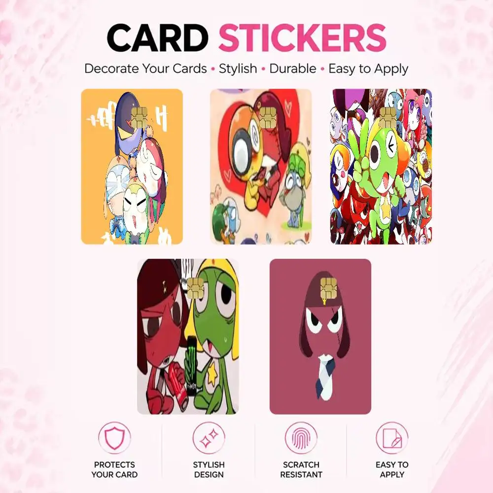 Keroros Giroro Funny  High‑Res Game Chip Decals Credit Card Mini Waterproof Vinyl Ornament Useful Gift