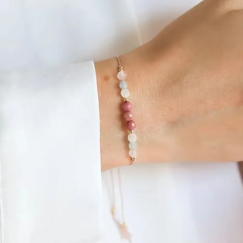 سوار كريستال للحماية |   حماية إمباث، كوارتز وردي، جمشت، تورمالين أسود، سوار شفاء سلكي قابل للتعديل