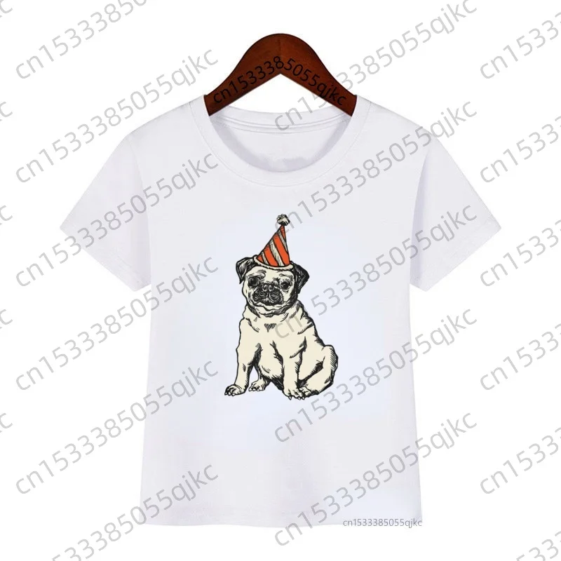 Happy Birthday Dog Tshirt Cool Graphic Print Children Tee for Dog Lovers Birthday Gift