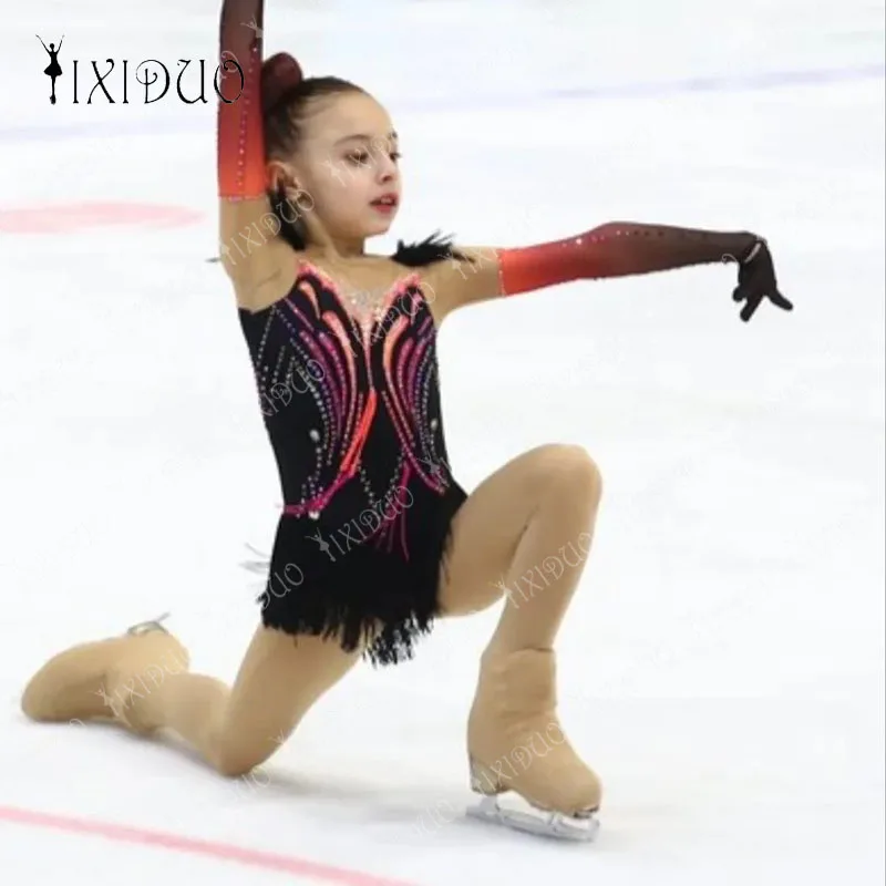 Woman Figure Skating Dress Customized Competition Ice Skating Skirt for Girl Women Kids Patinaje Gymnastics Performance S-XL