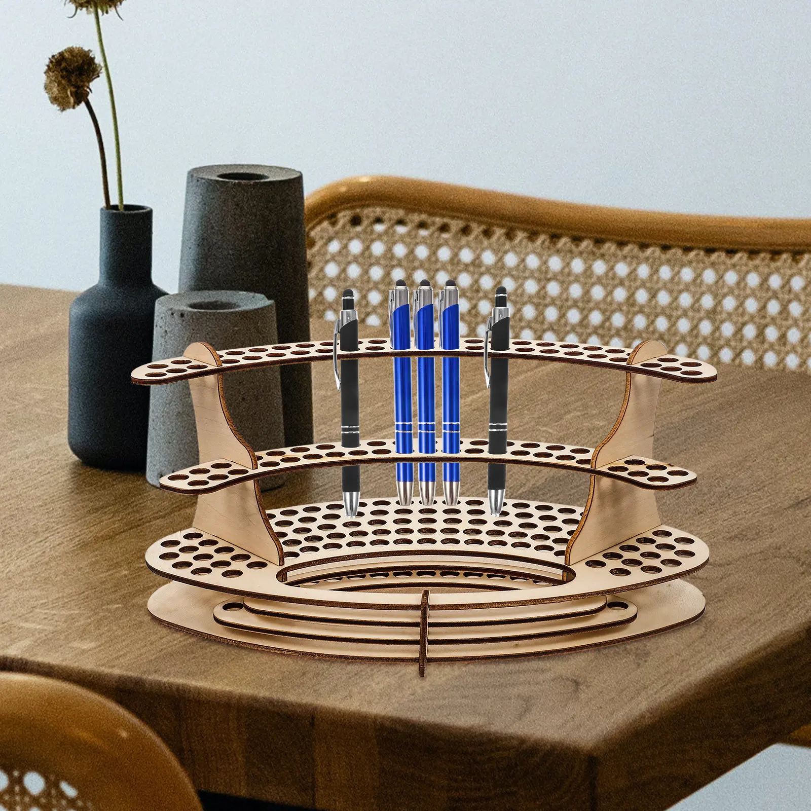Marker Organizer for Desk Drawing Supplies Office Pen Holder Pencils Fountain Desktop Container