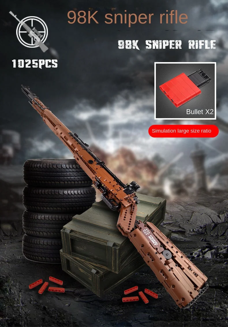 Mauser 98K Sniper Rifle Gun Series Assembled and Inserted