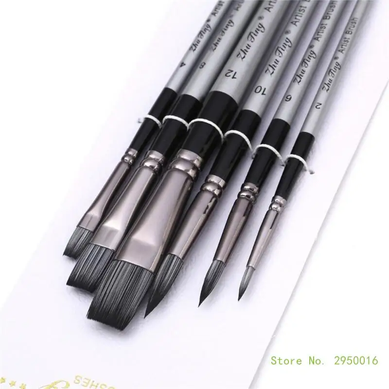 

6PCS Professional Paintbrush Artist Paint Brush Fine/Flat Tip, Paint Brush for Watercolor Gouaches Acrylic Painting