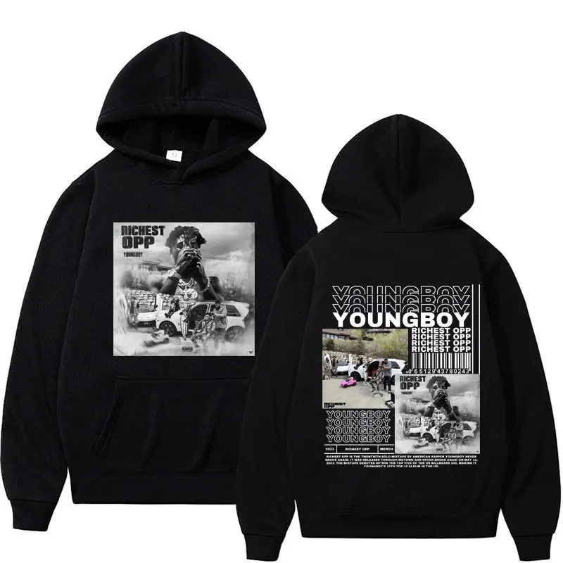 Rapper YoungBoy Hoodies Album Graphic Print Men Women Hip Hop Hooded Sweatshirts Oversized Streetwear Pullover Unisex Clothing