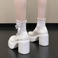 Black Super High Heels Mary Jane Shoes Women 2026 Goth Chunky Platform Pumps Woman Plus Size Ankle Buckle Party Lolita Shoes 42 - Image 4