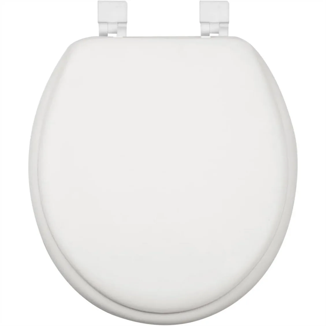 Soft Round Toilet Seat with Easy Clean Hinge, Padded White