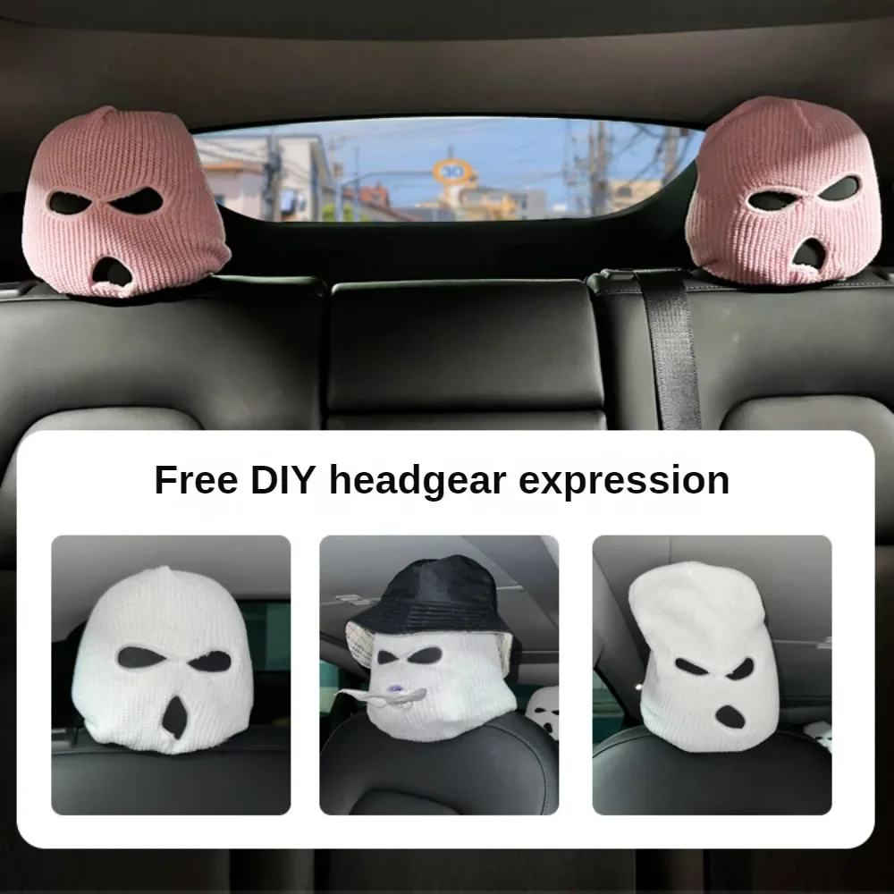 Funny Car Headrest Covers For TOYOTA Prius Previa Reiz Sienna Tundra Vios Fortuner Kluger CHR Tacoma Supra Spoof Car Seat Cover