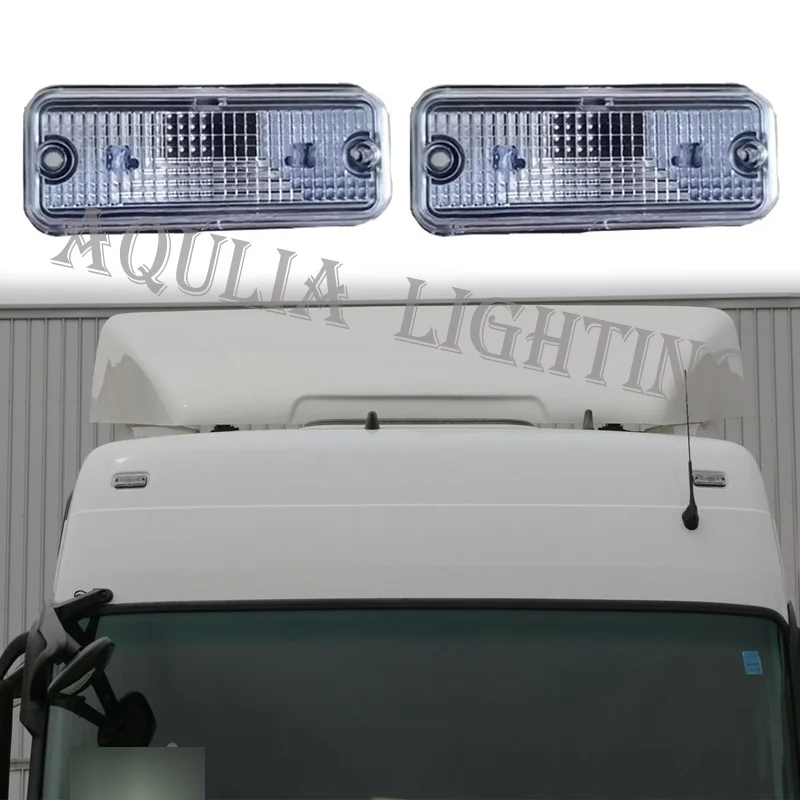 

1 PCS Sunvisor Light Fit For Mercedes Benz Cab Atego Axor Actros MP1 MP2 MP3 White Cab Roof Marker 0008263447 0028200056