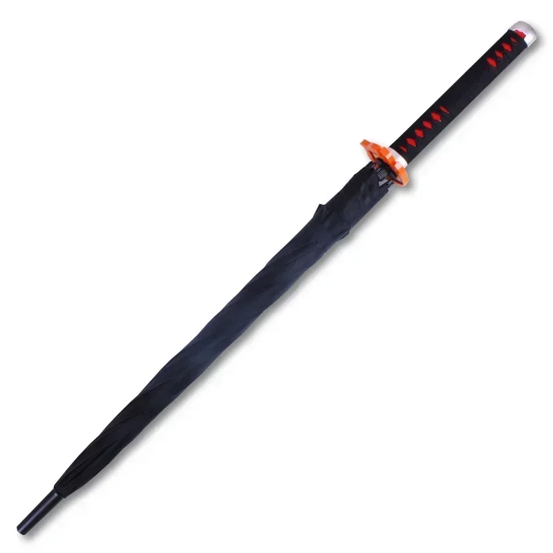 Creative Samurai Long Handle Sword Umbrella,Anime Beach Umbrella,Strong Windproof Sun Rain Straight Tube for Business Men Gifts