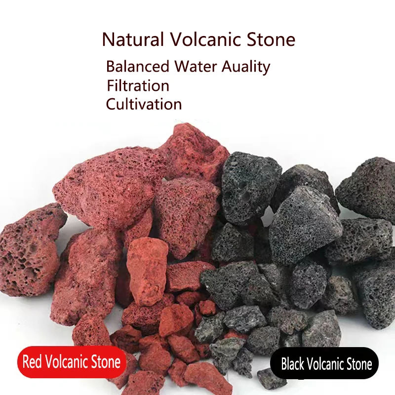 Natural Black Aquarium Fish Tank Filter Media Volcanic Rock Biological Balls Bio filter For Aquarium Clear Water Decoration Red