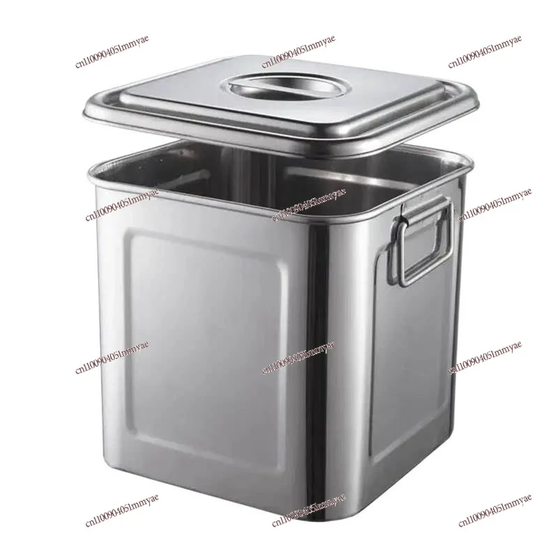 

Stainless Steel Barrel Square Barrel with Lid Commercial Thickened Moisture-proof and Insect-proof Rice Storage Barrel Rice Tank