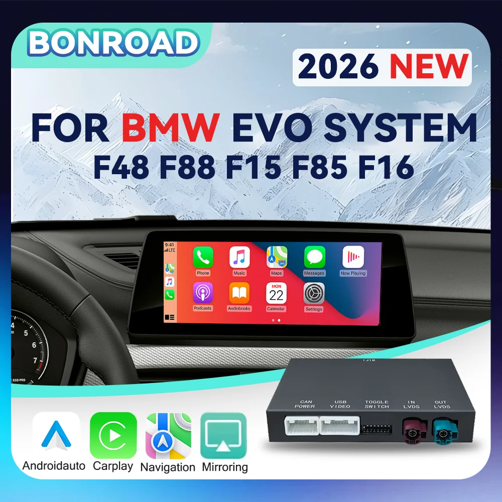 BONROAD CarPlay Android auto For BMW EVO system 1 2 3 4 5 6 7 Series X1 X3 X4 X5 X6 MINI F56 F15 F16 F25 F26 F48 F10 F22 F20 F30