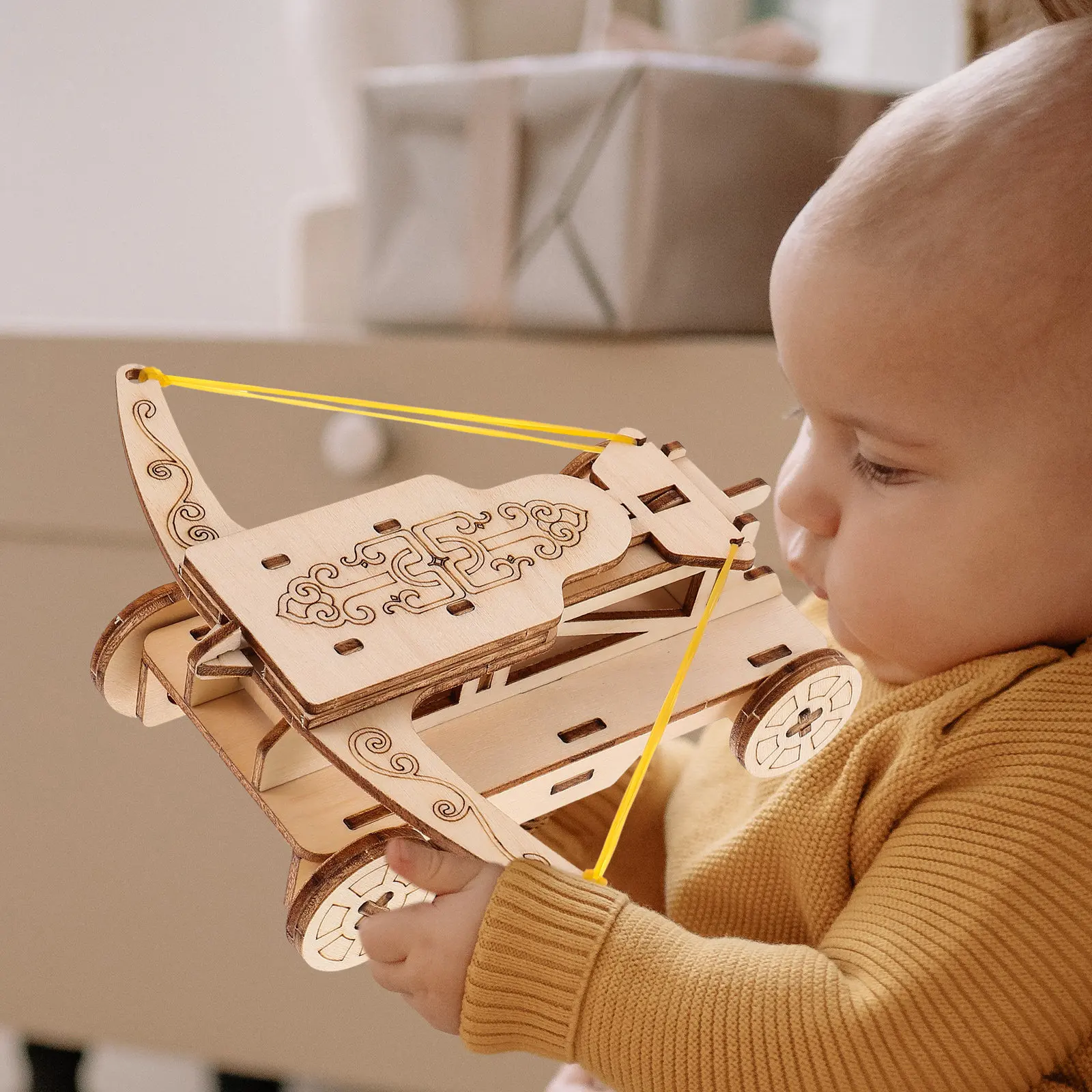 

1Set Wooden Catapult Chariot DIY Assembly Scientific Learning Educational Kit for Students Science Experiment Hand Skill
