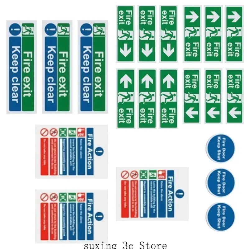 

Adhesive Sticker Exits Signs RIGHT LEFT UP DOWN Safety Signage Notice Sign Easy Mounting Weatherproof
