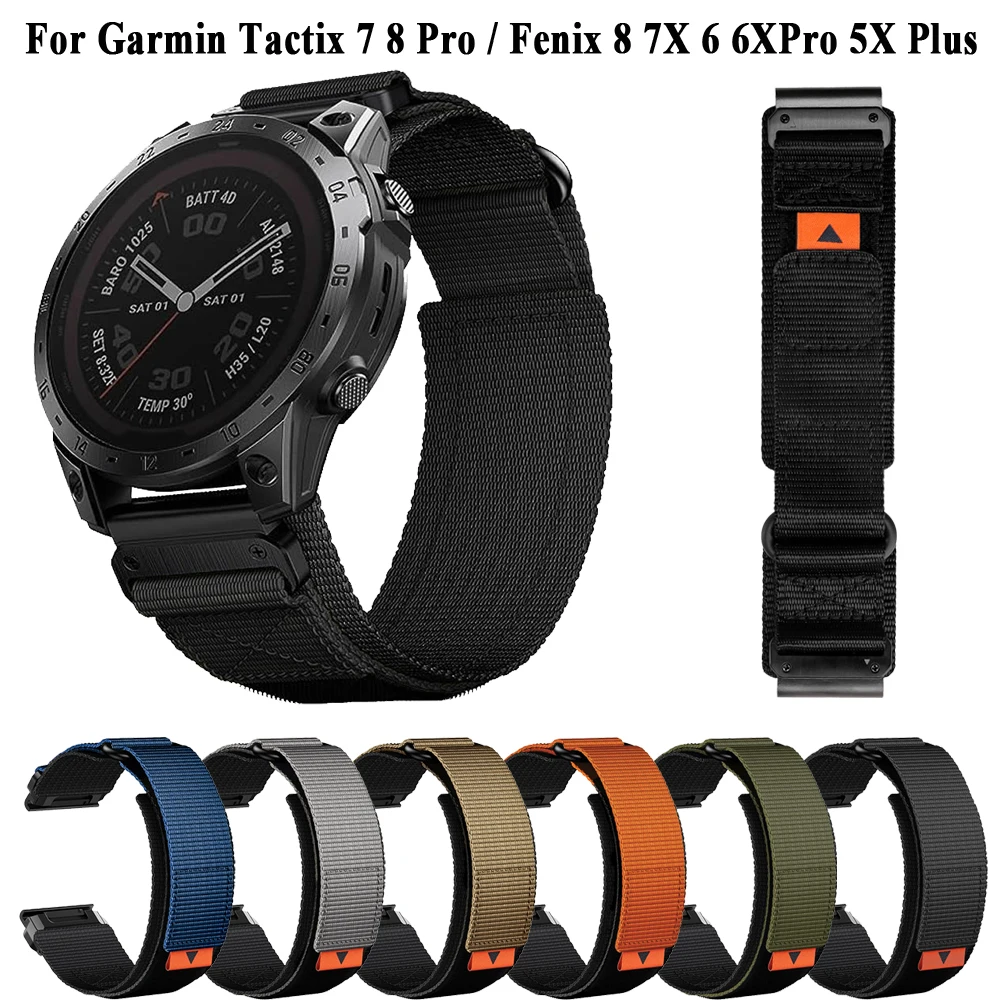 

Ремешок для часов QuickFit 26 мм 22 мм для Garmin Fenix 8 8Pro 7 7X 6 6X 5X/Forerunner 970 965/Enduro 3/Tactix 7 8 Pro, спортивный нейлоновый ремешок