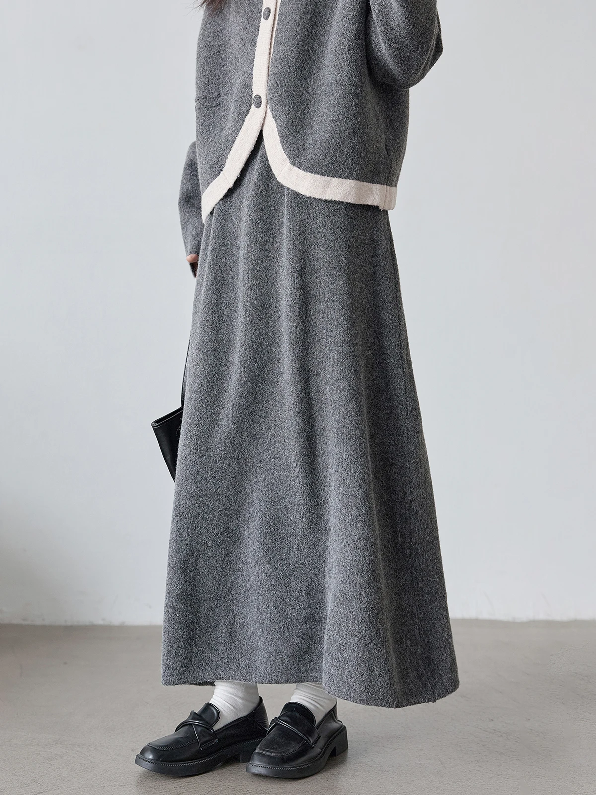 

Вязаная юбка А-силуэта Deep ey с высокой талией, драпированная, универсальная, элегантная, весна 2026, новая модель, для повседневной носки, корейская версия