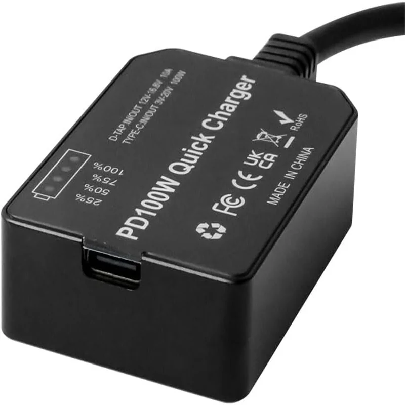 Alvin’s Cables Dtap to Type-c PD Bidirectional Quick Charger Cable, USB-C PD 100W Fast Charging Power Adapter for V-Mount Gold-M