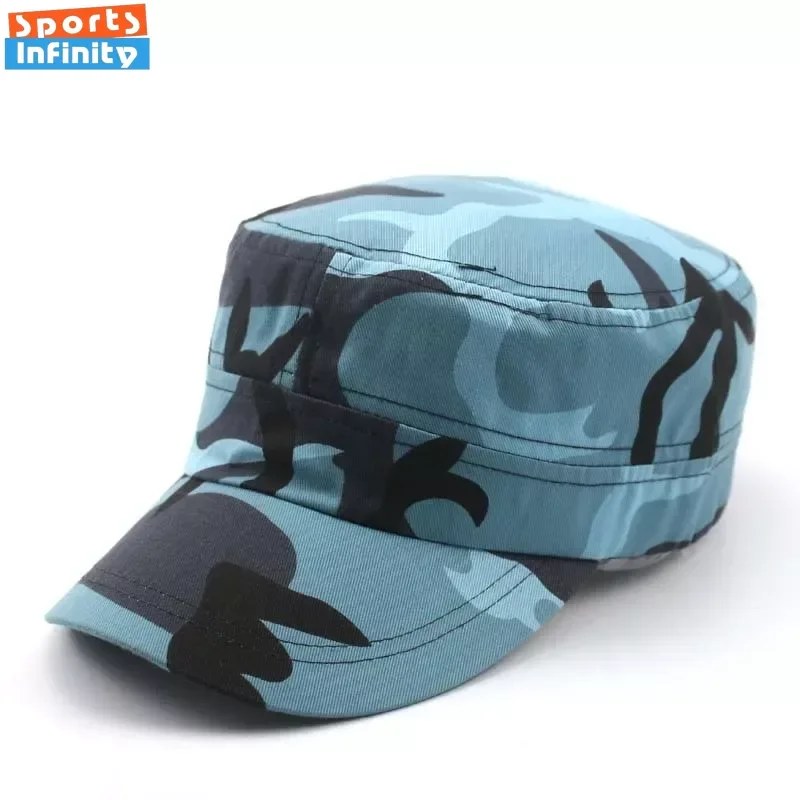 1pc Adjustable Flat Top Camouflage Hat Outdoor Sports Sun Protection Hat Sunscreen Hiking Caps Military Training Couple Hat