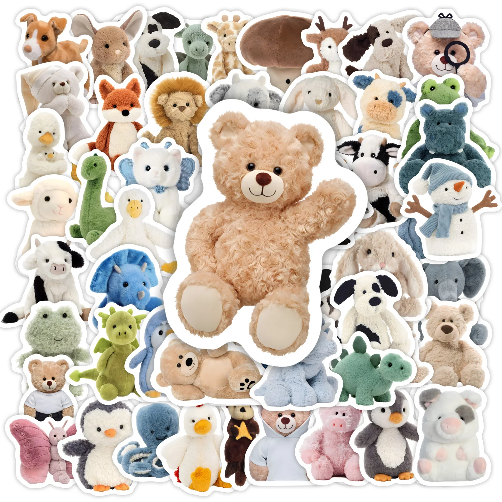 

Cute Soft Cuddly Bear Stickers Kids DIY Toys Gift Decorative Decal for Scrapbook Journal Laptops Luggage Bottles Waterproof