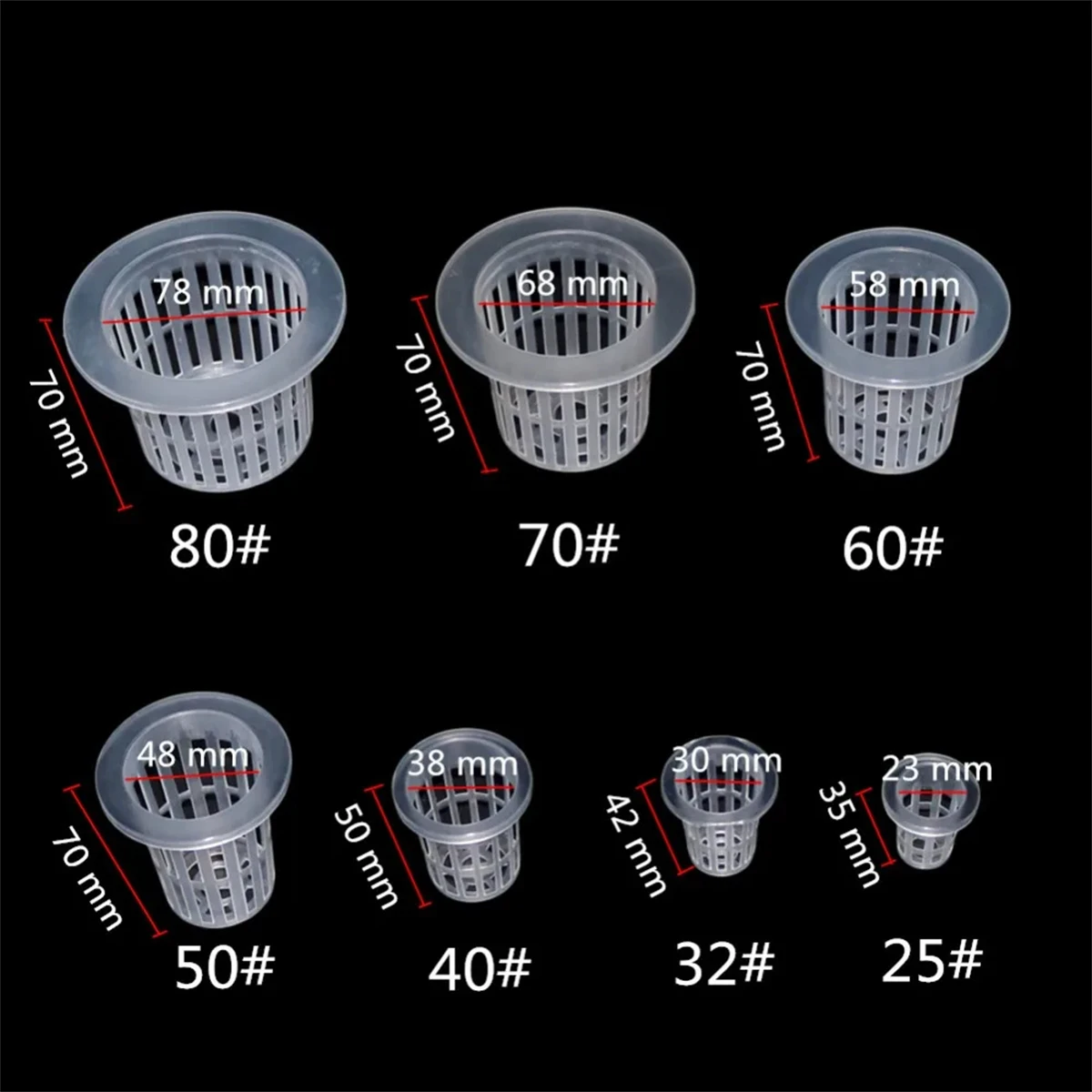 Garden Greenhouse Soilless Fruit Vegetable Cultivation Pots Transparent Hydroponic Colonization Mesh Nursery Cups