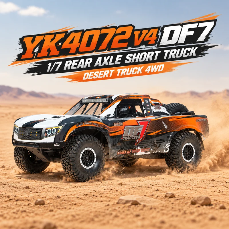 YK4072 V4 DF7 1/7 scale rear straight bridge short-body remote-controlled electric brushless four-wheel-drive off-road vehicle
