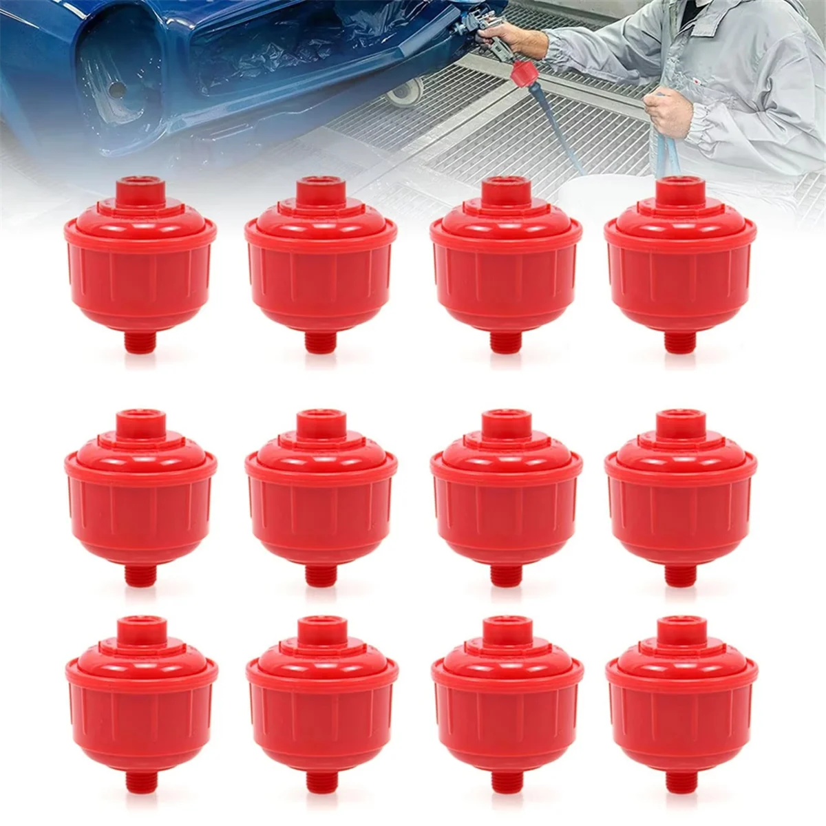 

NEW 12 Pcs Disposable Mini Filter Paint Whirlwind Air Line Filter,1/4 Inch Threads Fit for Air Tool