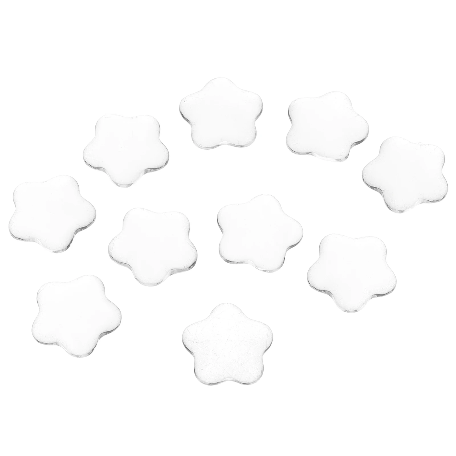 

20 Pcs Glass Nail Display Beads Plum Blossom Shape Soft Ceramic Spray Paint Color Card Transparent Crystal For Nail Tools