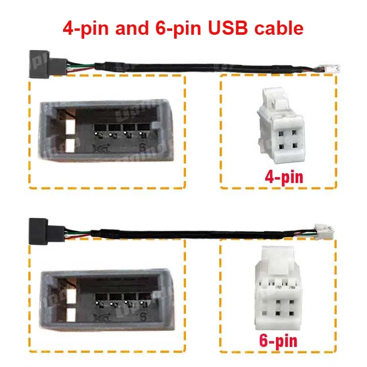 4 6 Pin USB Cable Wiring Harness Socket Adapter for Hyundai KIA Car Install Aftermarket Radio Android Head Unit