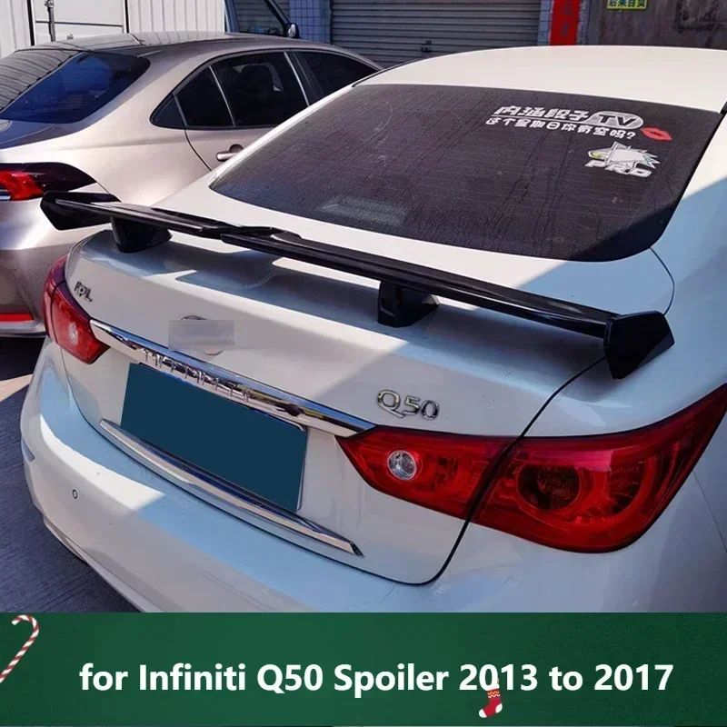 

Rear Wing for Infiniti Q50 Spoiler 2013 to 2017 Type W Glossy Black ABS Material Tail Fin