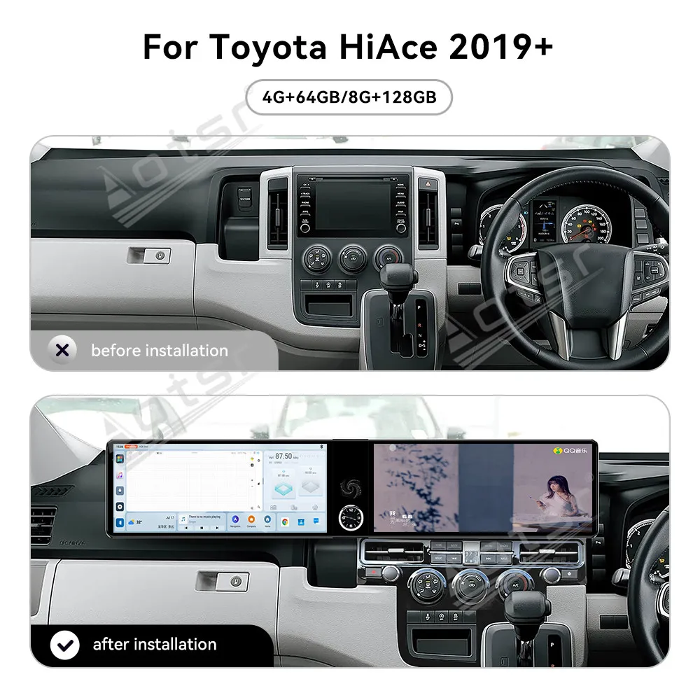 For Toyota HiAce 2019+ Android 15 12.3